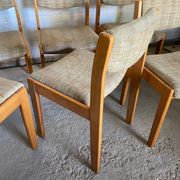 Set of 6 vintage Scandinavian chairs in wood and wool fabric an60