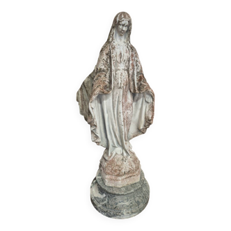 Statue de jardin Vierge marie en pierre reconstituée ancienne