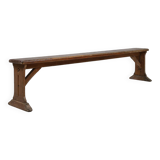 Banc rustique français en chêne avec sculptures et belle patine, vers 1850