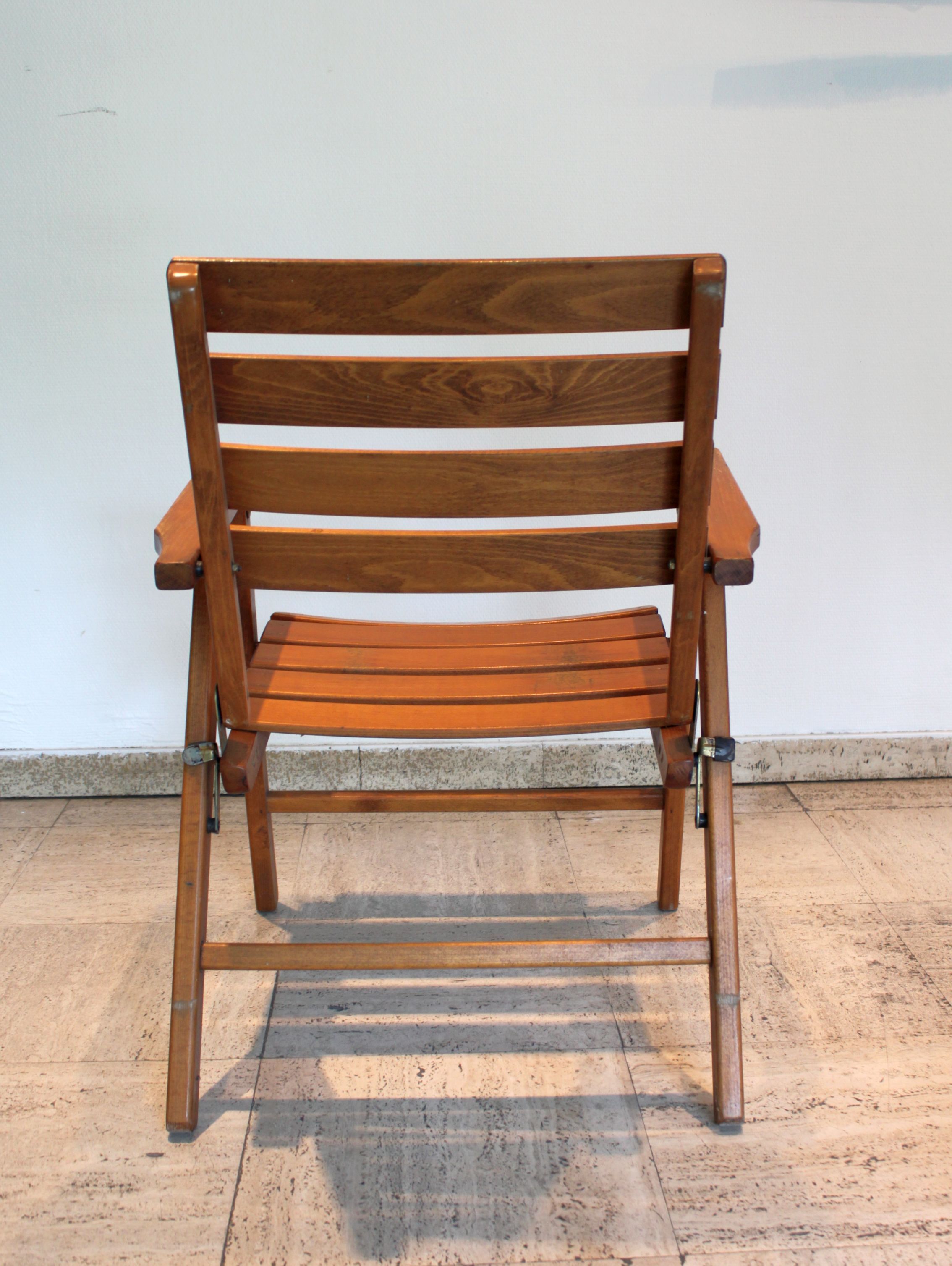 Folding wooden chair, 1970