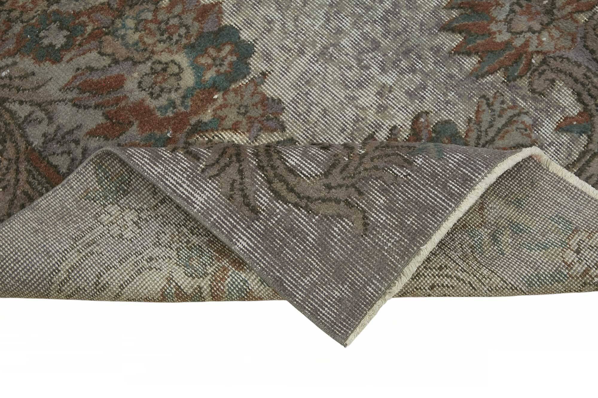 Overdyed Wool Vintage Handmade Carved Rug 172 cm x 273 cm