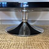 Side table with tulip base in chrome