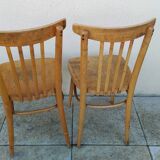 2 light bistro chairs thonet stamped czechoslovakia vintage