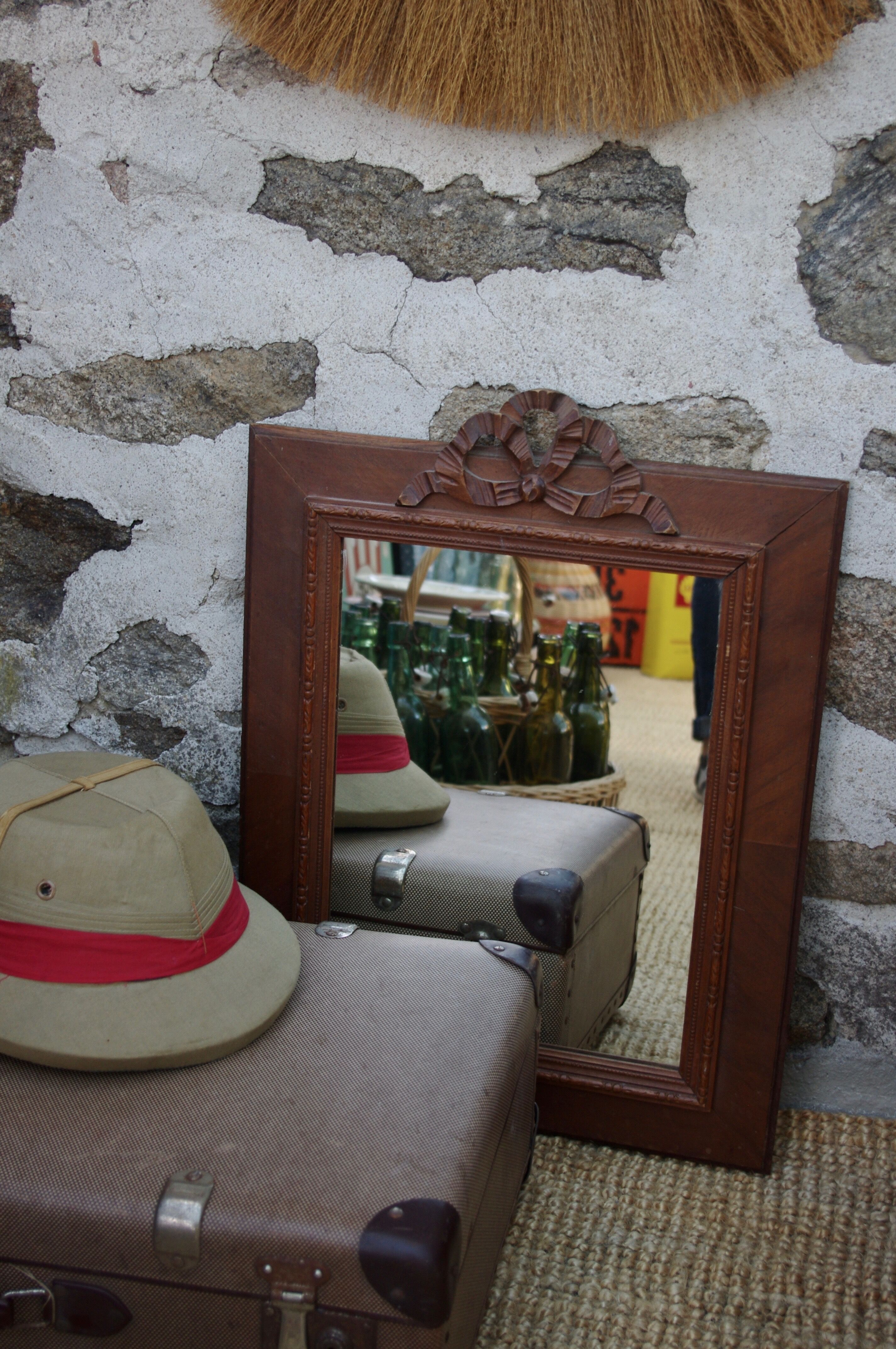 Mirror wood carved node massif  44x58cm