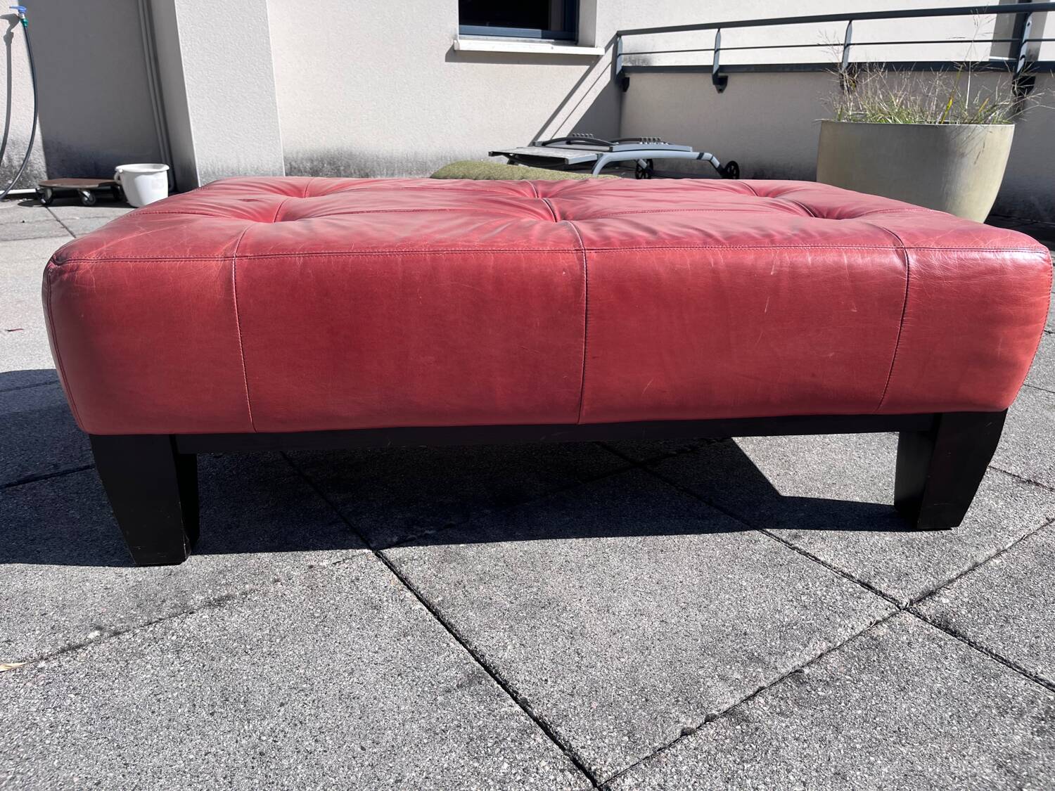 Banquette cuir rouge