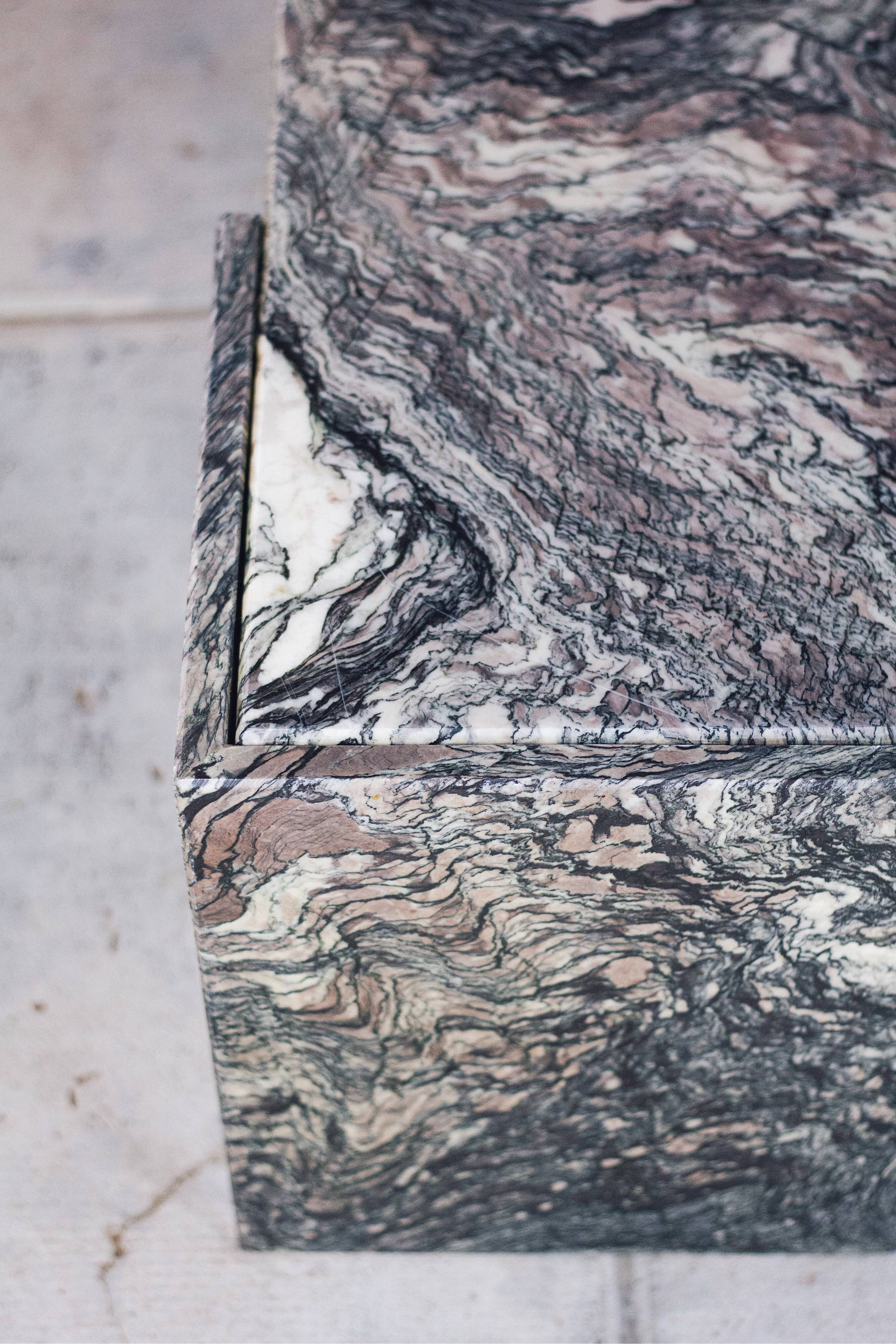 Eye-shaped marble coffee table by Roche Bobois, 1970