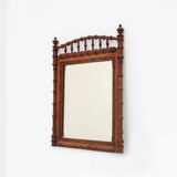Antique 19th century faux bamboo mirror in wood, France