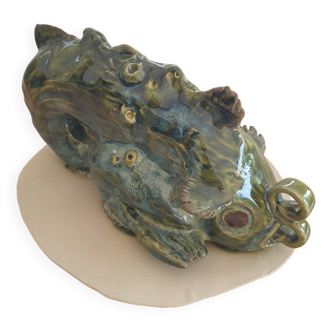 Ceramic chameleon. Unique handcrafted piece.