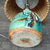 Small ceramic lamp Lampshade rope signed 50 years