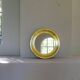 Modern round brass mirror from the mid-century by Glasmäster in Markaryd, Sweden, 1960s.