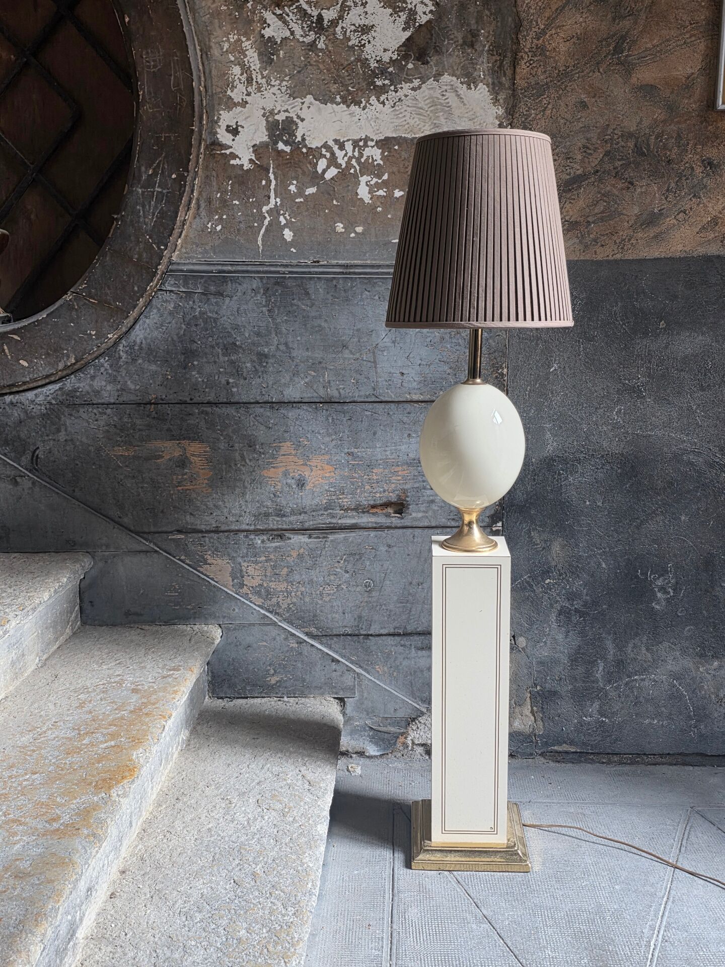 "Ostrich egg" floor lamp by Maison Le Dauphin