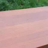 Enfilade vintage en chêne doré portes coulissantes pieds compas 1950