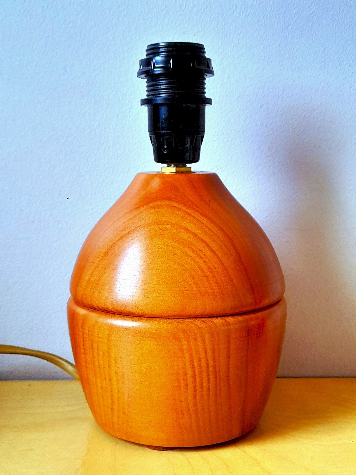 Scandinavian wooden lamp base 1970