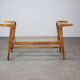ULUV Mid-century wooden plant stand with glass shelf, Czechoslovakia, 1960s
