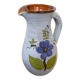 Antique grey enameled terracotta pitcher flower decor vintage kitchen