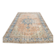 Soft Peach & Blue Oushak Vintage Rug, Made in Anatolian, 220x304 Cm