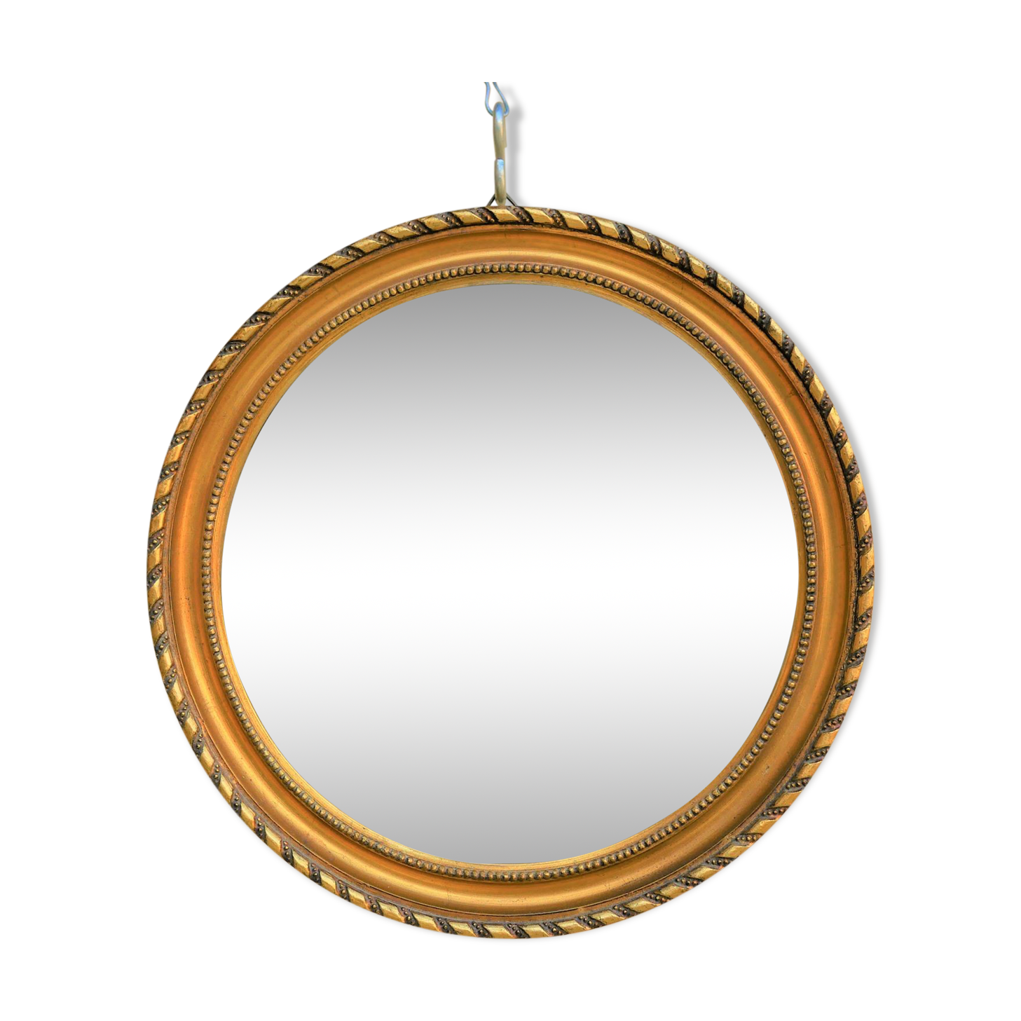 Witch mirror in gilded wood 24x24cm