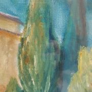 Paysage toscan, huile sur toile, fin du XXe siècle