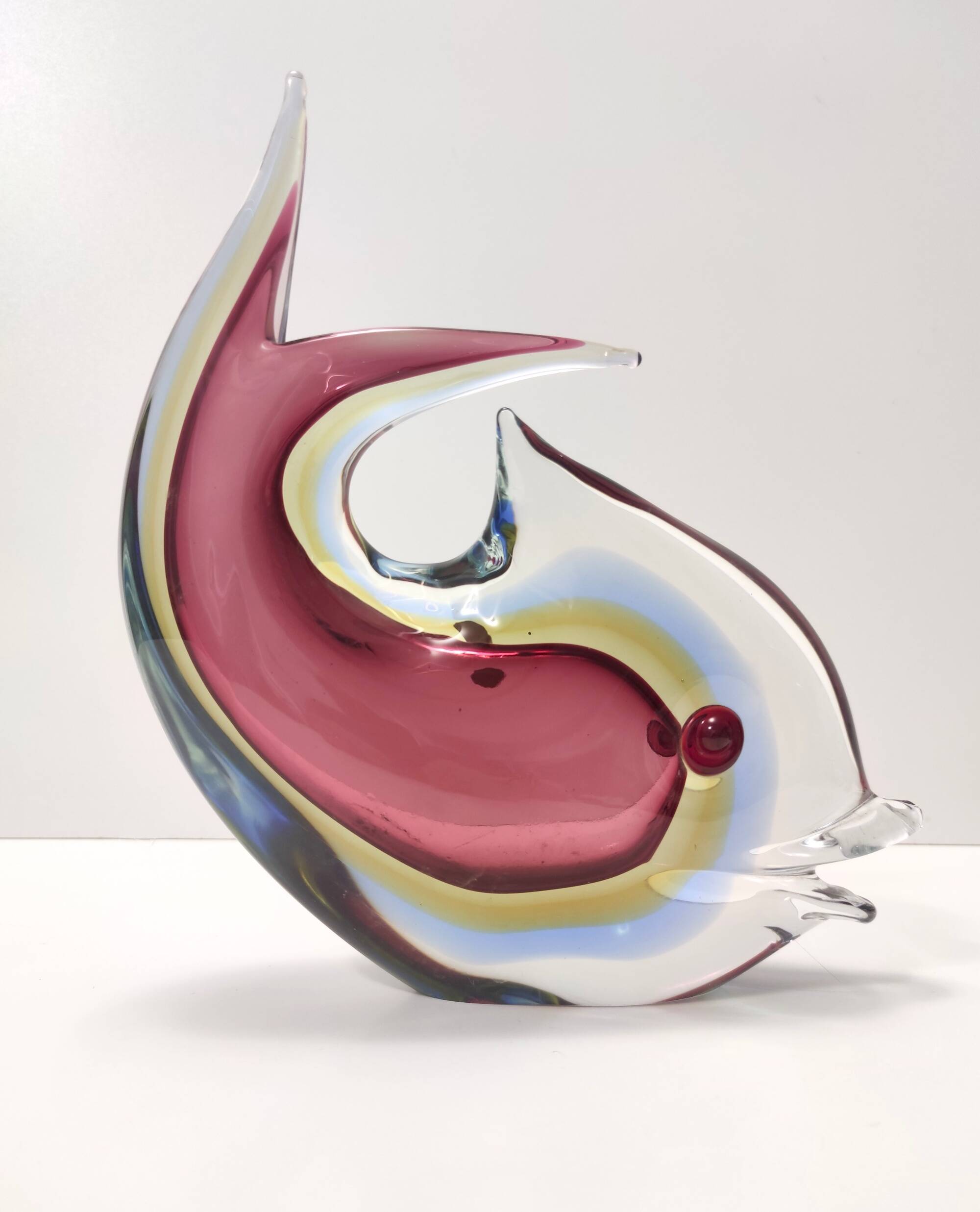 Sommerso Murano Glass Vase Ascribable to Poli for Seguso, Italy