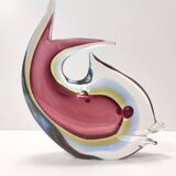 Sommerso Murano Glass Vase Ascribable to Poli for Seguso, Italy
