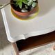 Table de chevet en bois et blanc vintage