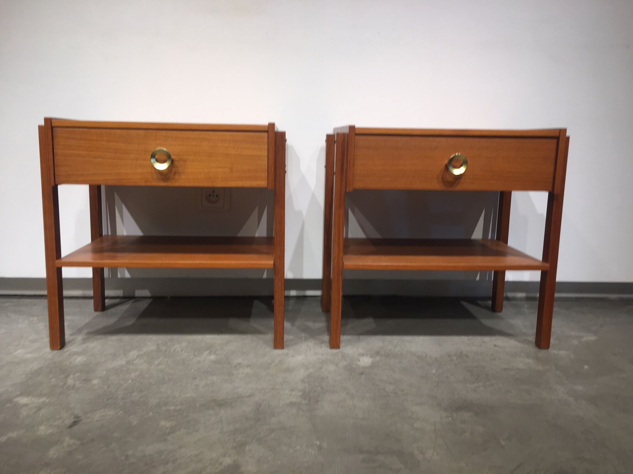 Teak bedside tables circa 1960