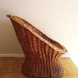 Wicker rattan armchair