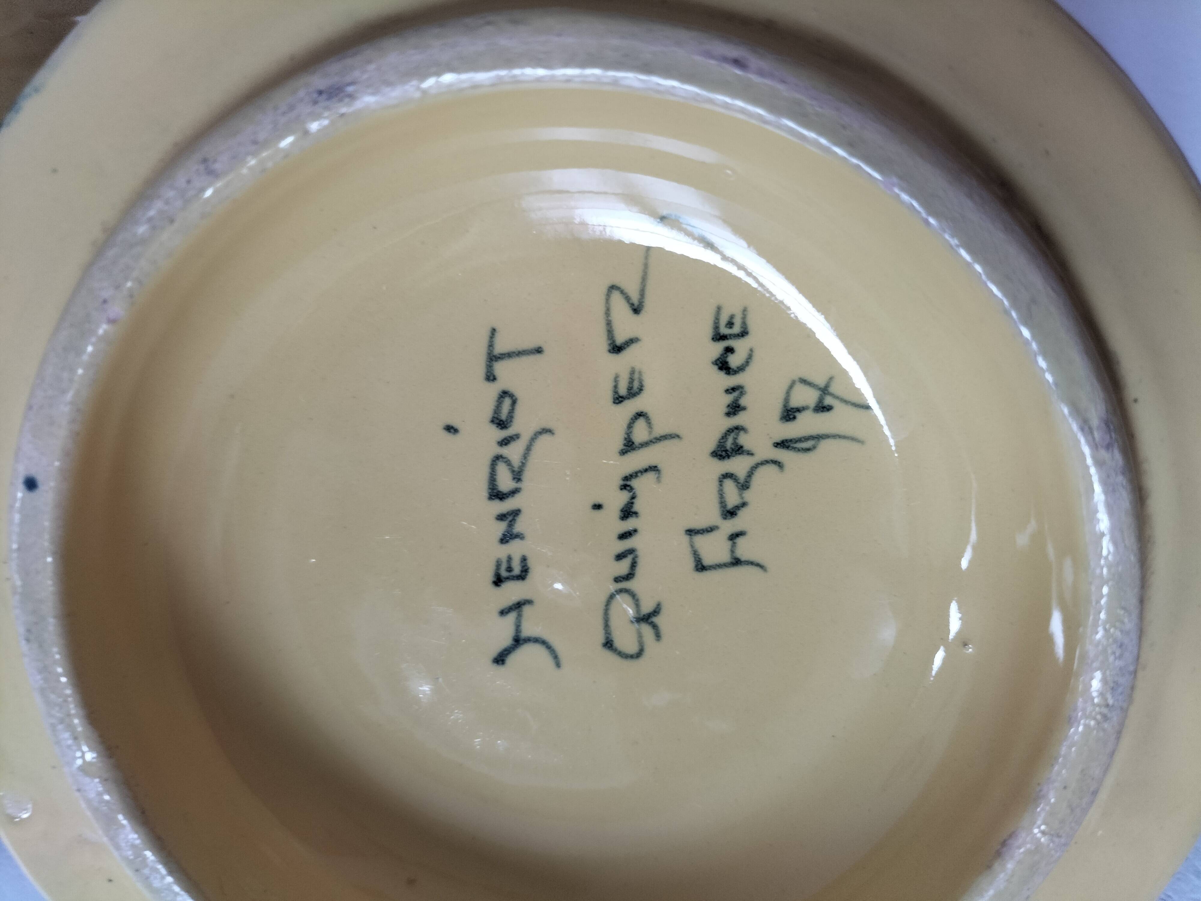 Breton bonbonnière Quimper Henriot – Hand-painted earthenware