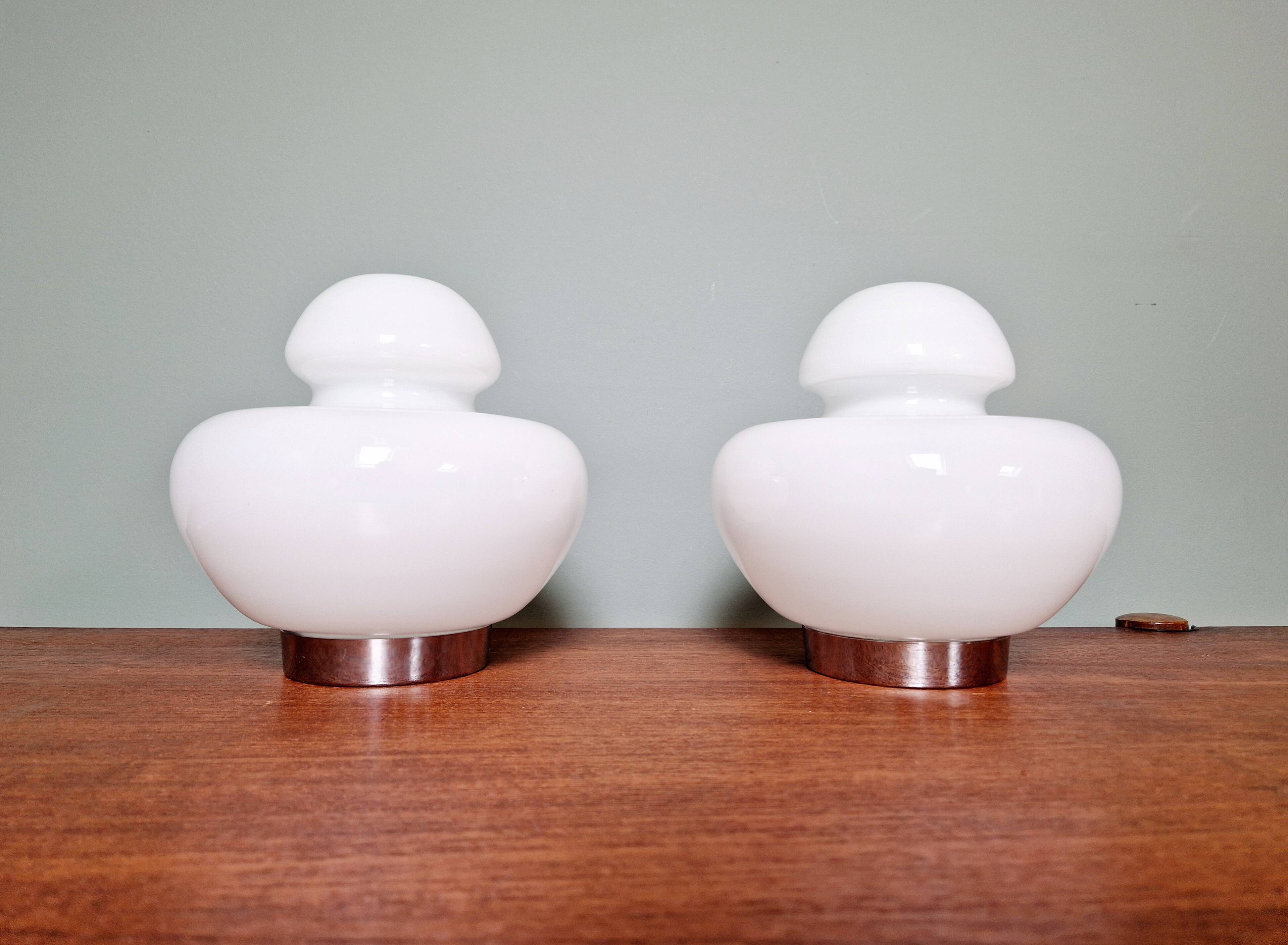 Space Age table lamp in white opaline, 1970s