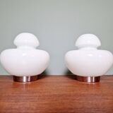 Space Age table lamp in white opaline, 1970s