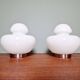 Lampe de table Space Age en opaline blanche, années 70