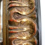 Gold-tinted wooden and stucco rectangular mirror - 1920