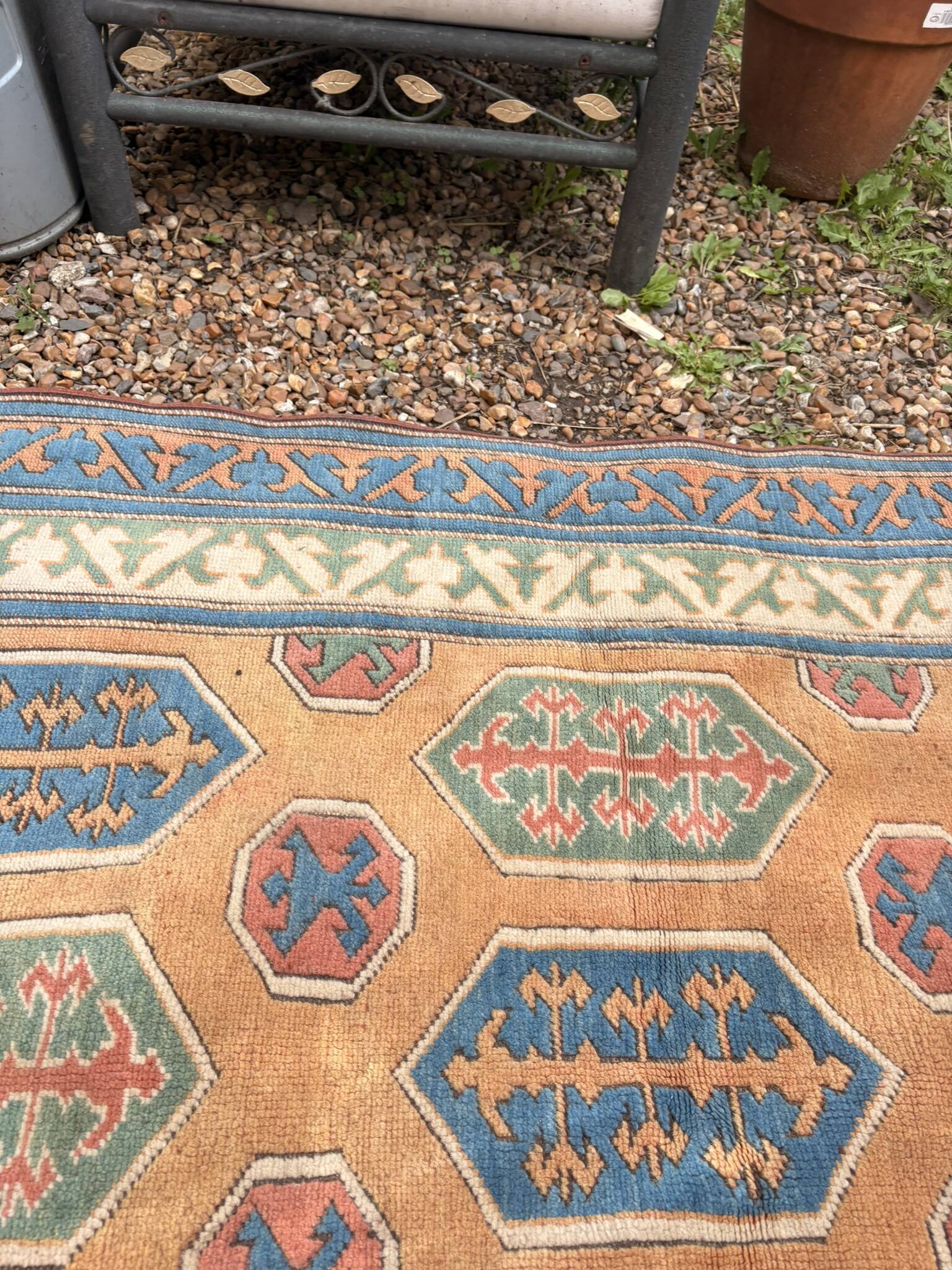 Antique Shirvan carpet, Caucasus 125x190, handmade wool, geometric tribal boho.