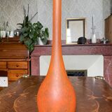 Large Daum Nancy soliflore - orange marbled blown glass - H=41cm