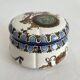 Antique Gien earthenware candy box with Renaissance decor