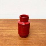 Red pottery vase Rimini Italian from the mid-century by Aldo Londi for Bitossi, 1960s.