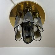 Murano & Brass Ceiling Lamp by J.T. Kalmar, Austria, 1960s