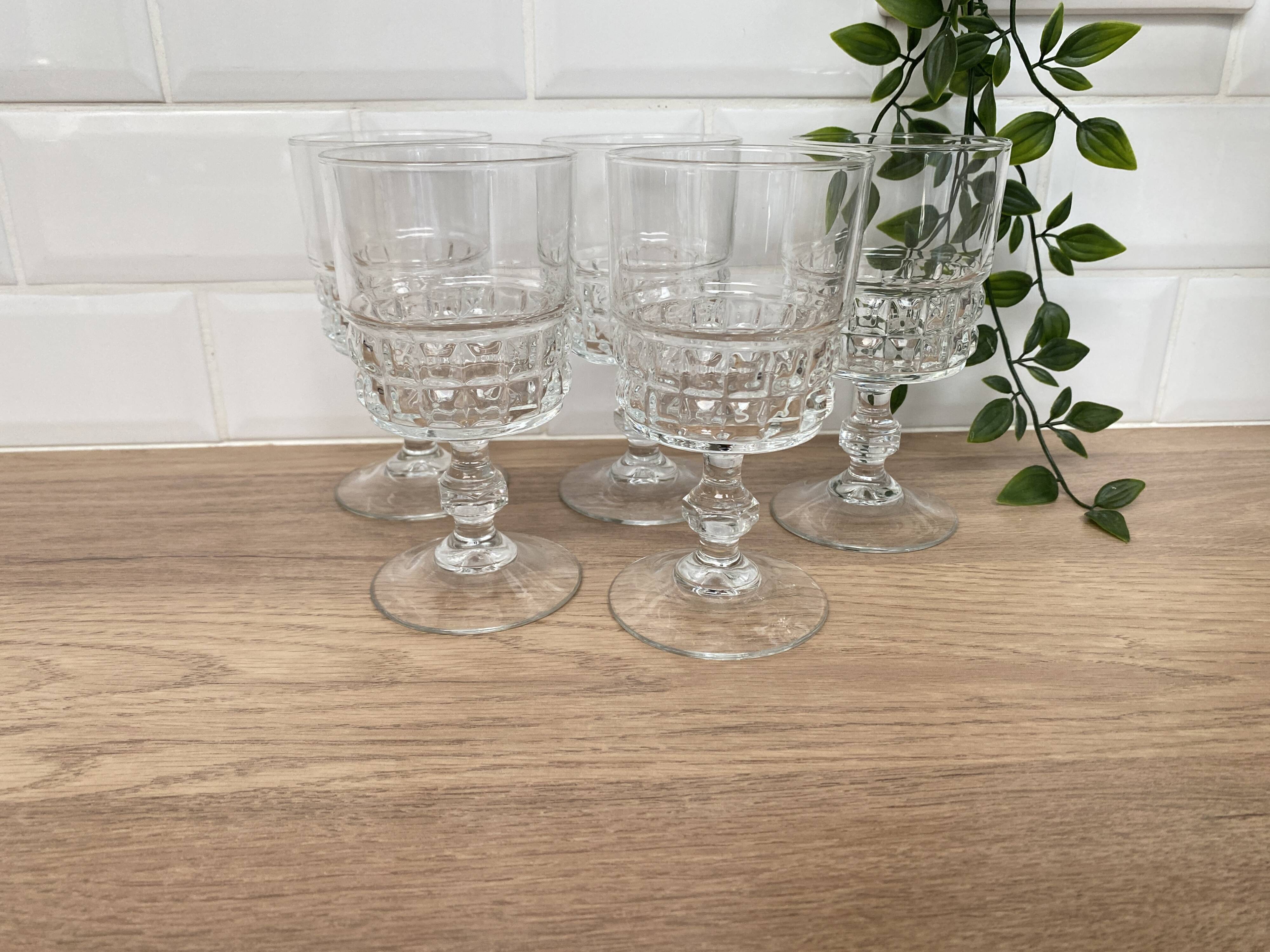 Set of 5 Luminarc Quadrille water glasses