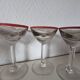 Bistro glass, thick bottom with red rim, 1950s