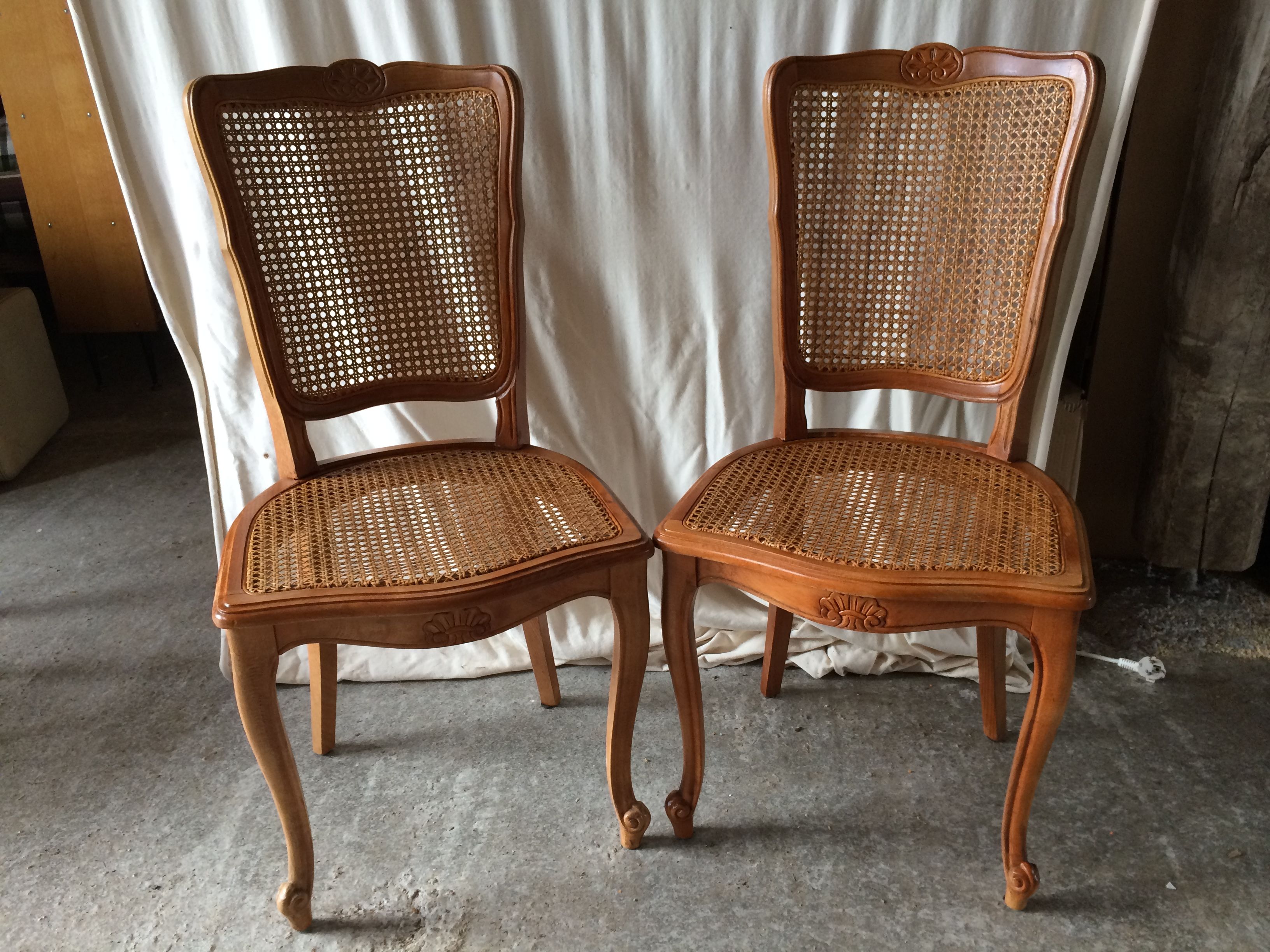 Series of 8 Chairs Style LOUIS XV Wood - Assise - Vintage Cannés File