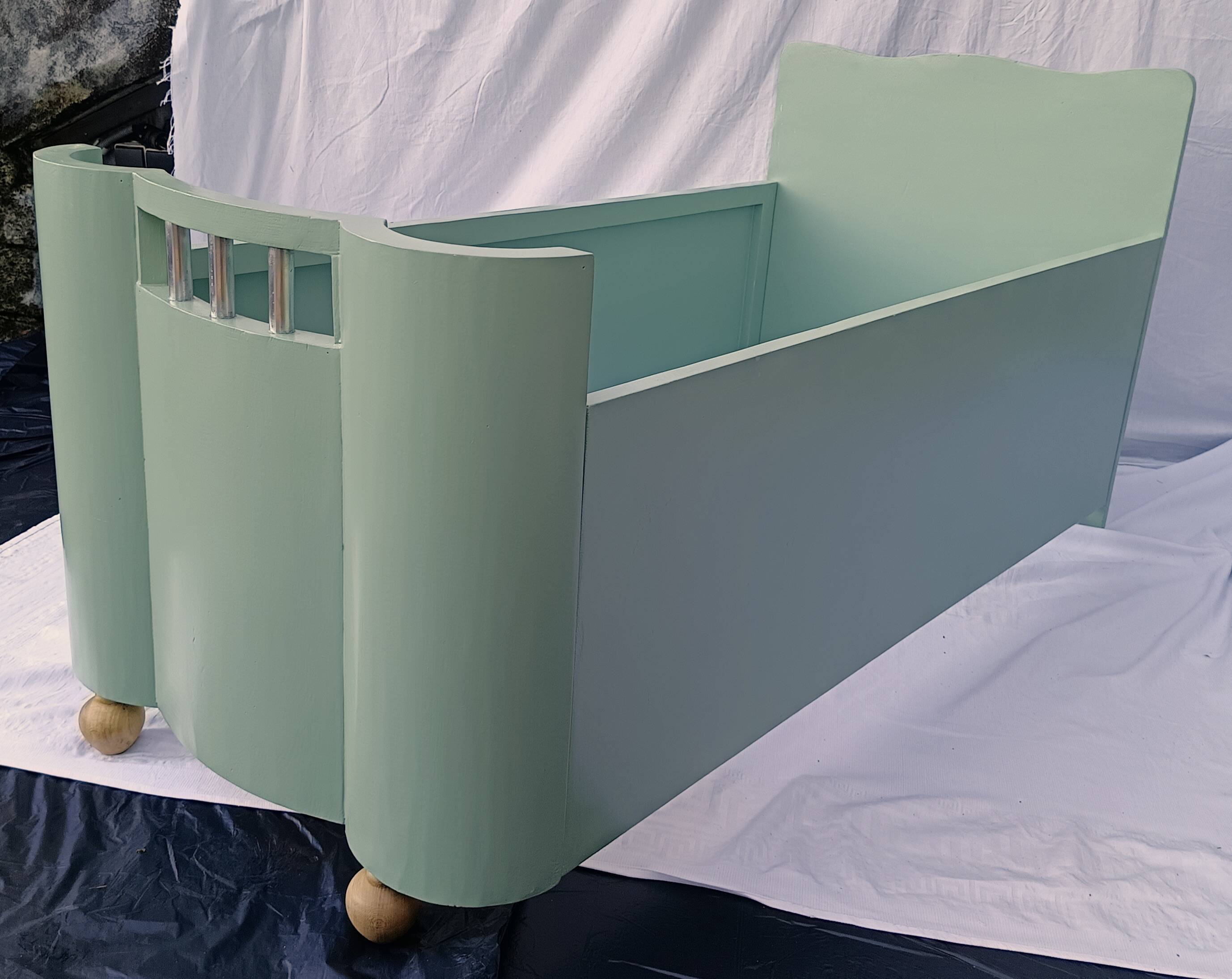 wooden bed 1950s child