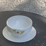 White porcelain soup tureen and sauce boat, Schirnding Bavaria, vintage 70s