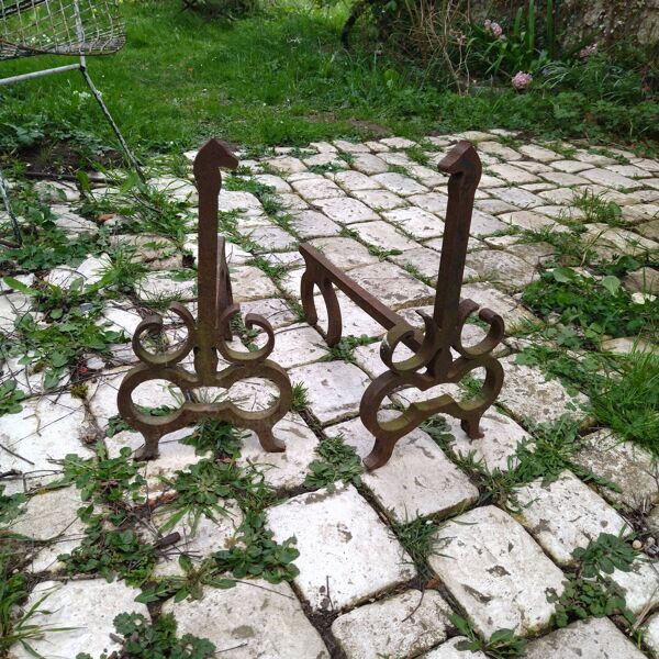 Paire de chevets fonte de fer années 60 cheval