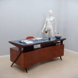 Bureau courbé vintage de design italien 1950