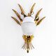 Gold leaf gilded metal wheat sheaf wall light 1950