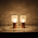 1970s Pair of Copper Table Lamps by Kamenický Šenov, Czechoslovakia