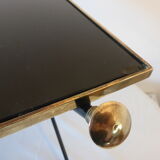 Black and brass glass coffee table