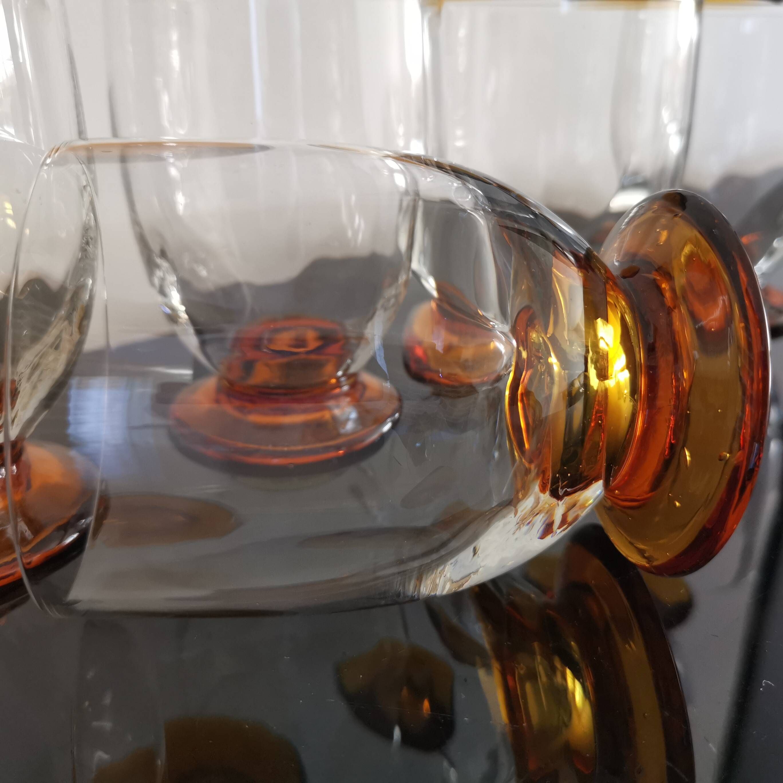 10 Art-Deco red wine glasses blown 1930