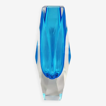 Vase bleu par Flavio Poli pour Seguso, fabriqué en italie, années 1960