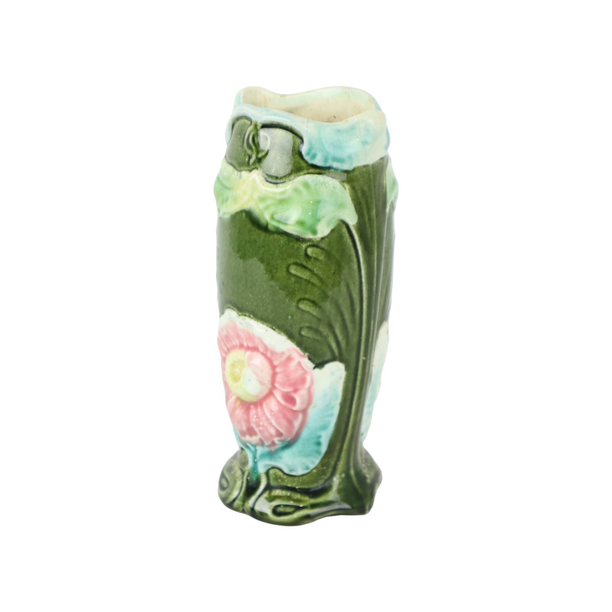 French art nouveau vase barbotine gustav de bruyn antique pottery